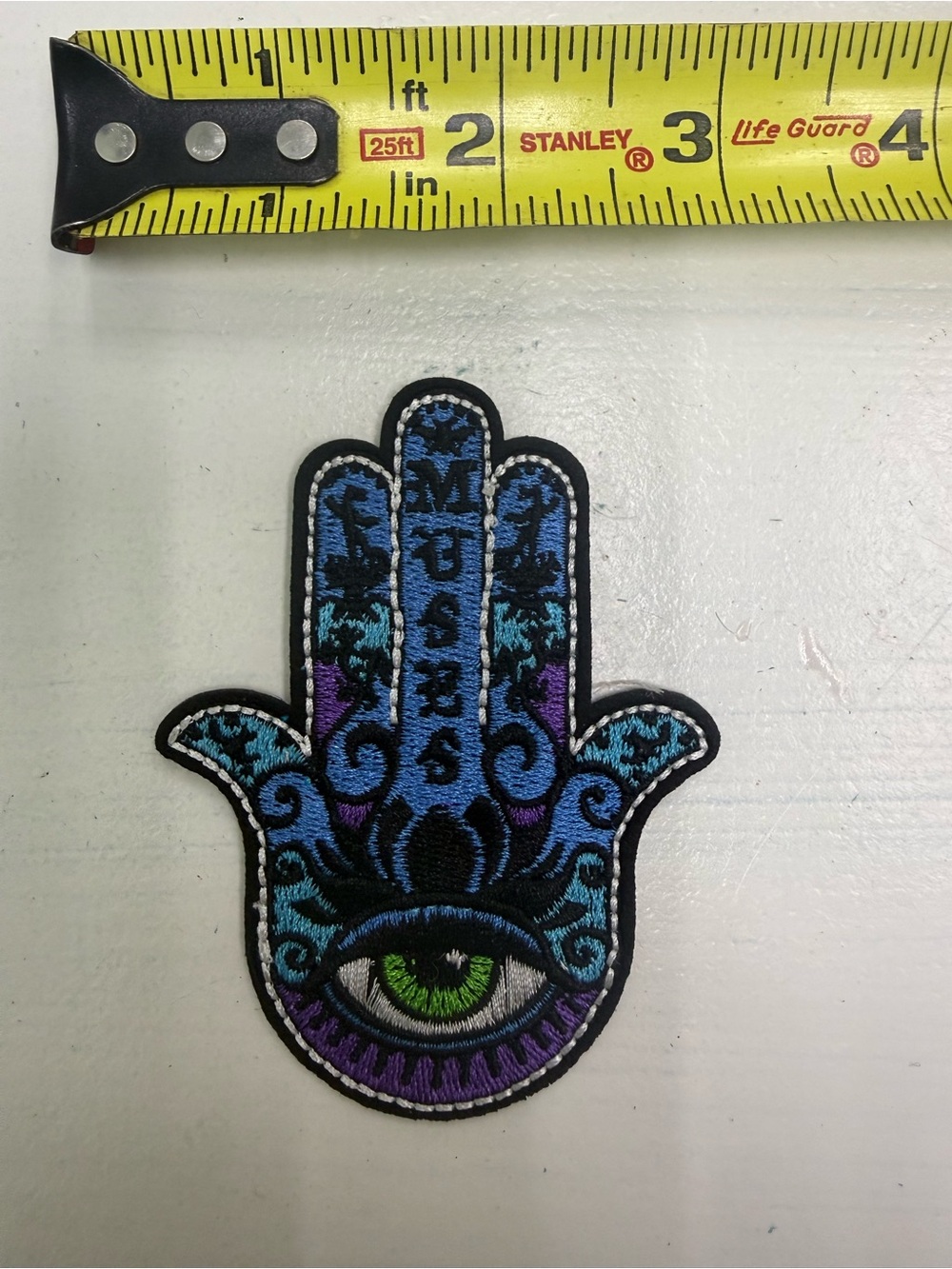 Mystical Hamsa Hand Embroidered Patch - Blue & Purple
